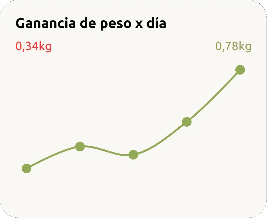Arrealo - Tarjetas del mockup - Gráfico ganancia de peso